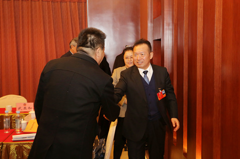市政协主席杨枫参加分组讨论并与委员亲切握手
